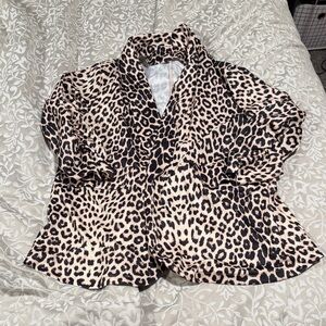 SHEIN Curve Leopard Blazer